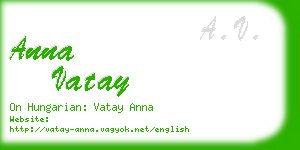 anna vatay business card